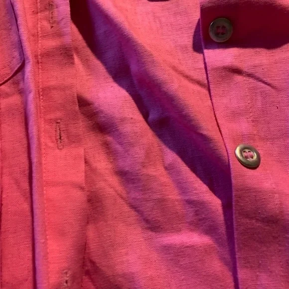 White Stag Vibrant Pink Button-Up Shirt Size Small (4/6) - Picture 6 of 9